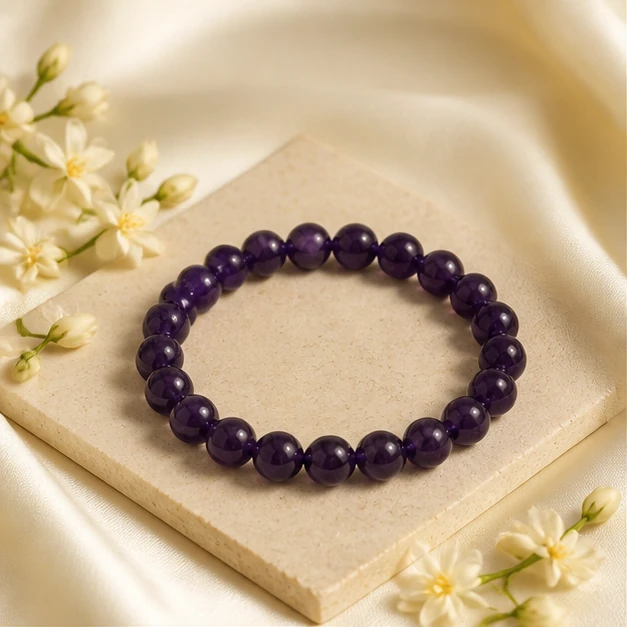 Amethyst Bracelet - Natural stone bracelet from Lucky Gem House