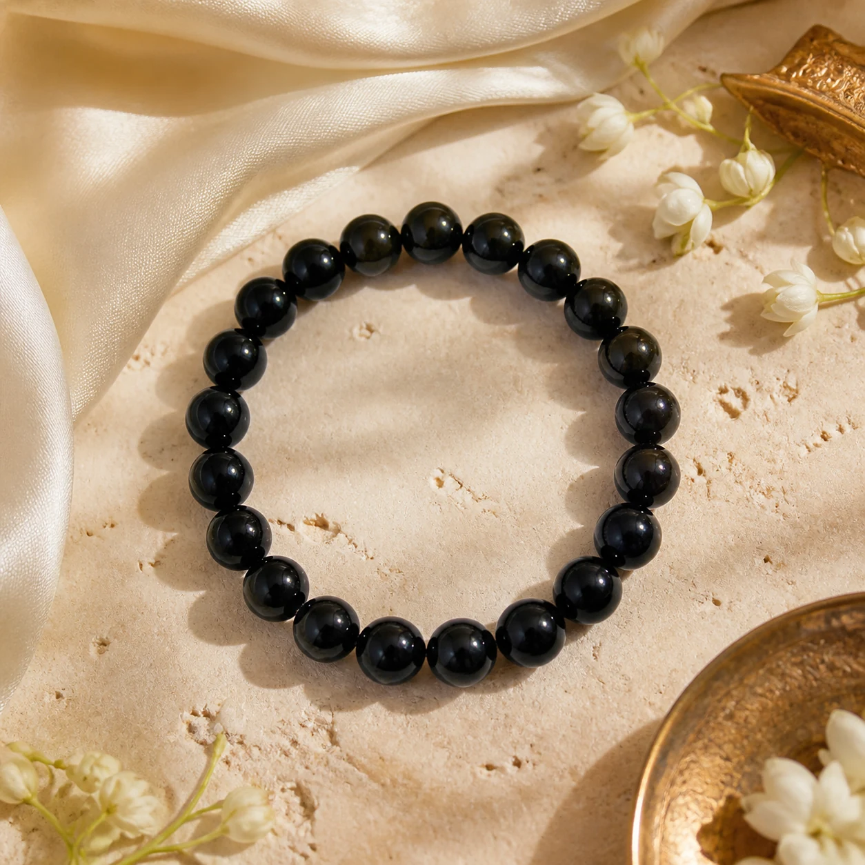 Black Obsidian Bracelet - Natural stone bracelet from Lucky Gem House