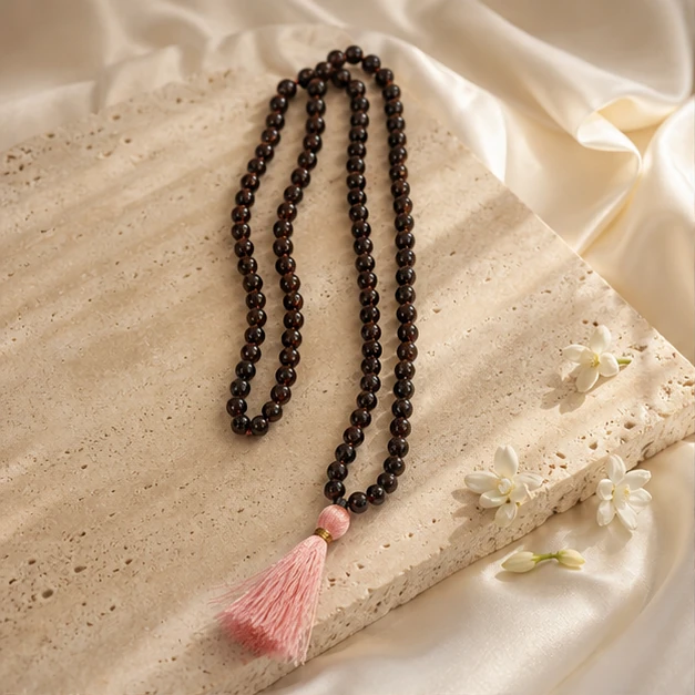 Garnet Mala - 108-bead prayer mala from Lucky Gem House