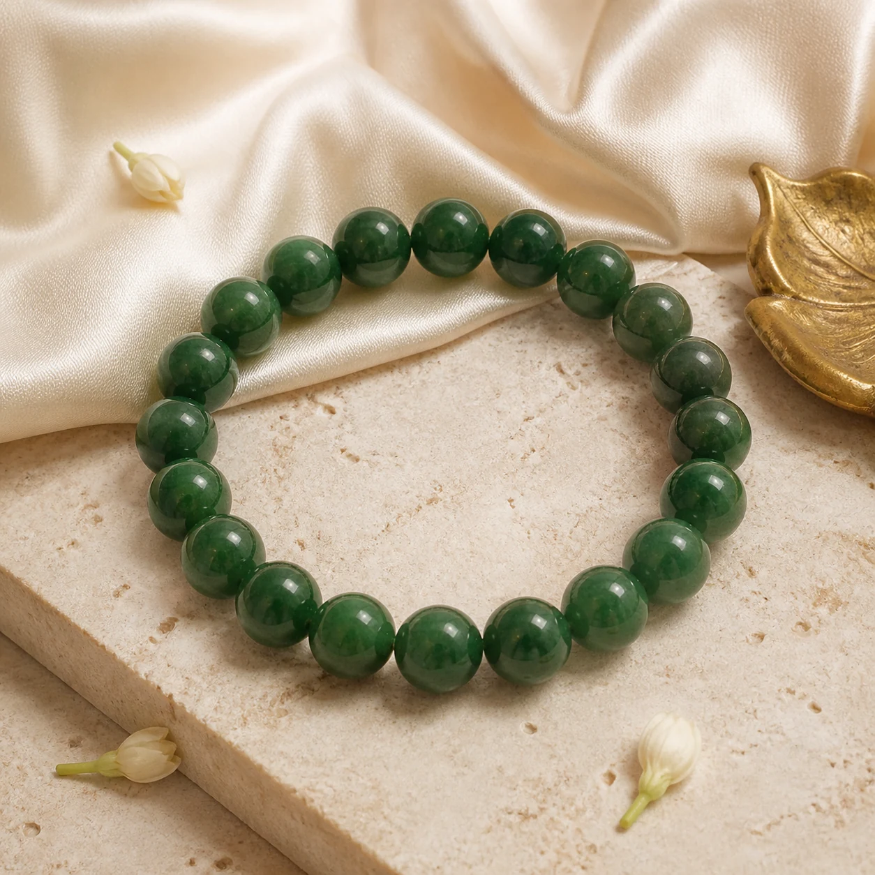 Green Jade Bracelet - Natural stone bracelet from Lucky Gem House