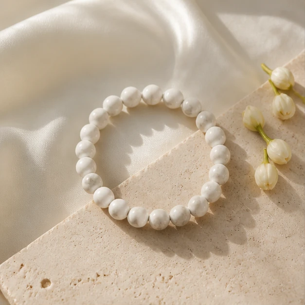 Howlite Bracelet - Natural stone bracelet from Lucky Gem House