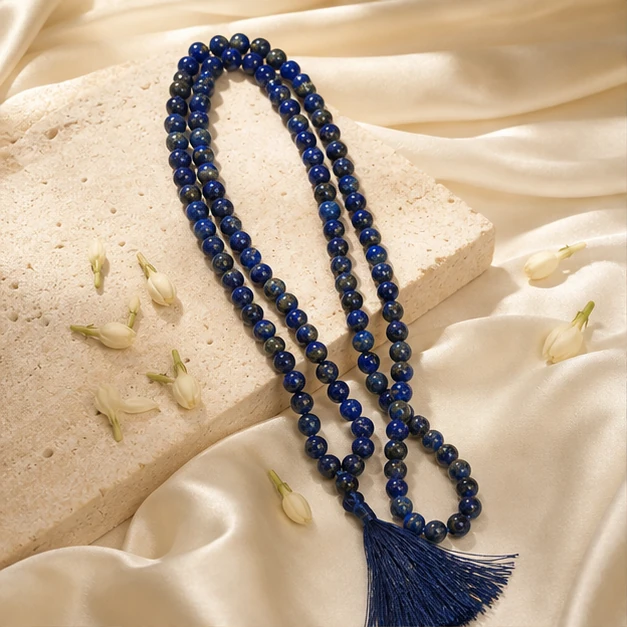 Lapis Lazuli Mala - 108-bead prayer mala from Lucky Gem House