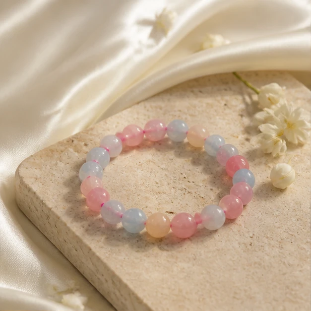 Morganite Bracelet - Natural stone bracelet from Lucky Gem House