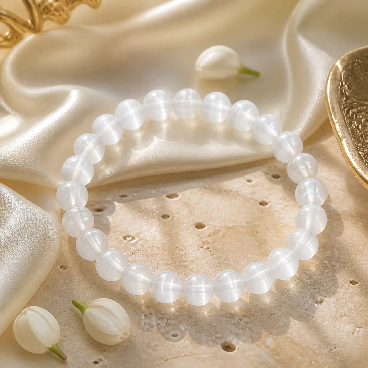 Selenite Bracelet - Natural stone bracelet from Lucky Gem House