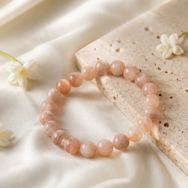 Sunstone Bracelet - Natural stone bracelet from Lucky Gem House
